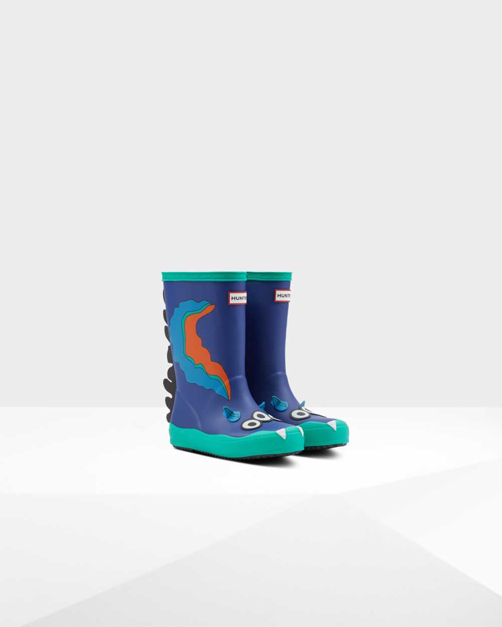 Hunter Original First Sea Monster Character Kids Rain Boots NZ-24601B Blue